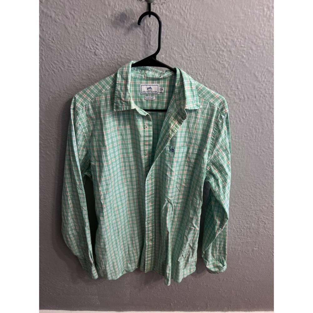 Southern‎ Tide Green White Red Shirt Plaid Mens Size Medium